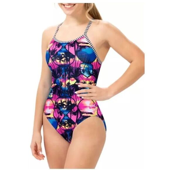 Dolfin Uglies Performance Tropical Beach Sunset Pattern Sz 32 - Picture 1 of 12